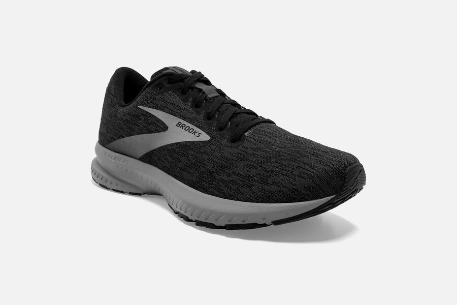 Launch 7 Road Brooks Running Shoes NZ Mens - Black/Grey - WDORHE-152